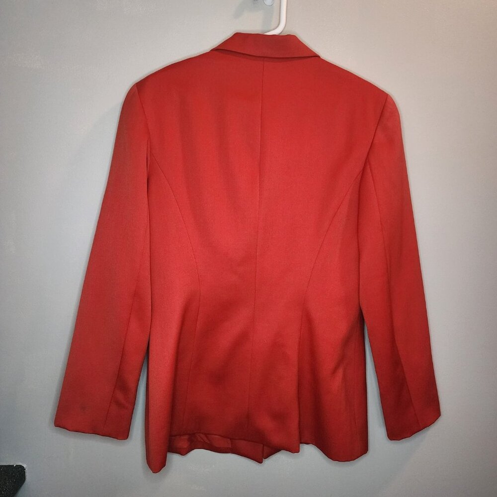 Vintage Red Blazer Wool, Acetate lining Women's Sz 12 The Works Saks Fifth Ave - Picture 2 of 8